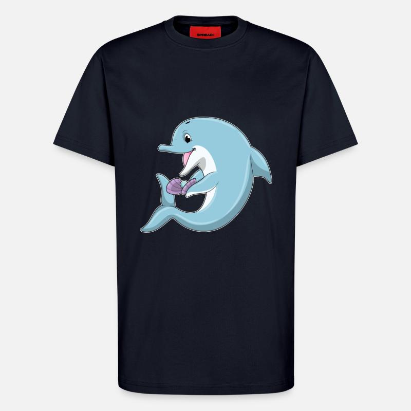 Delfin mit Perle - T-Shirt - made by SPREAD - DARK NAVY