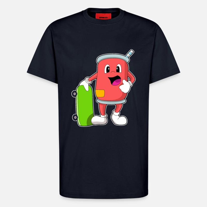 Dose als Skater mit Skateboard - T-Shirt - made by SPREAD - DARK NAVY