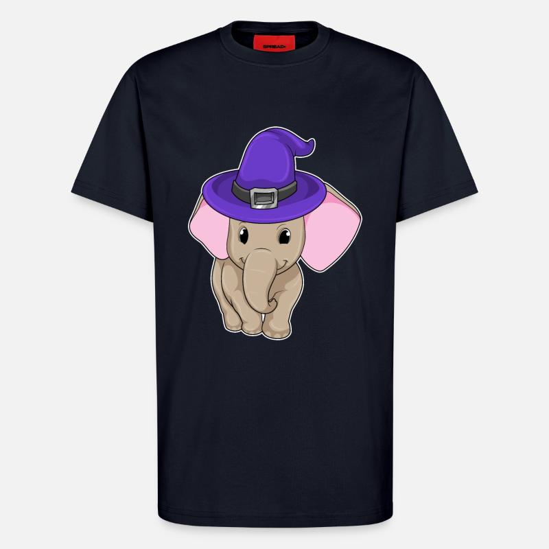 L’éléphant comme sorcier - T-shirt bio décontracté fabriqué en UE - DARK NAVY