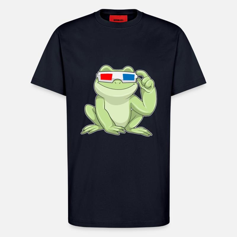 Frosch mit Brille - T-Shirt - made by SPREAD - DARK NAVY