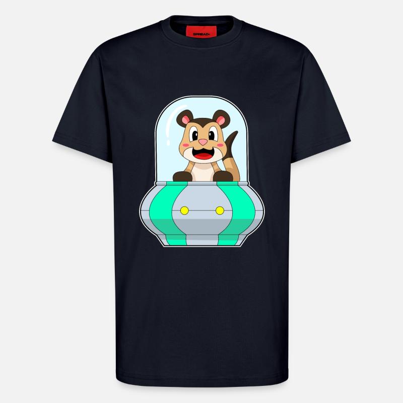Suricates avec bateau - T-shirt bio décontracté fabriqué en UE - DARK NAVY