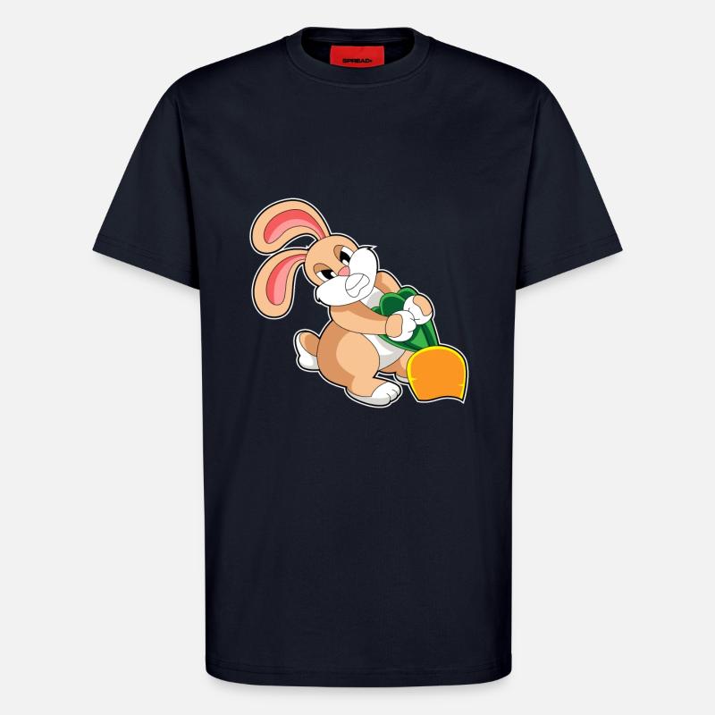 Rabbit with carrot - T-Shirt - made by SPREAD - DARK NAVY