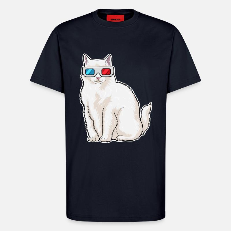 Lunettes pour chat - T-shirt bio décontracté fabriqué en UE - DARK NAVY