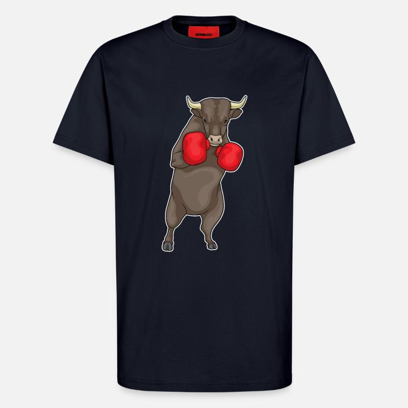 Taurus Boxer Boxing Gloves - T-Shirt - made by SPREAD - DARK NAVY