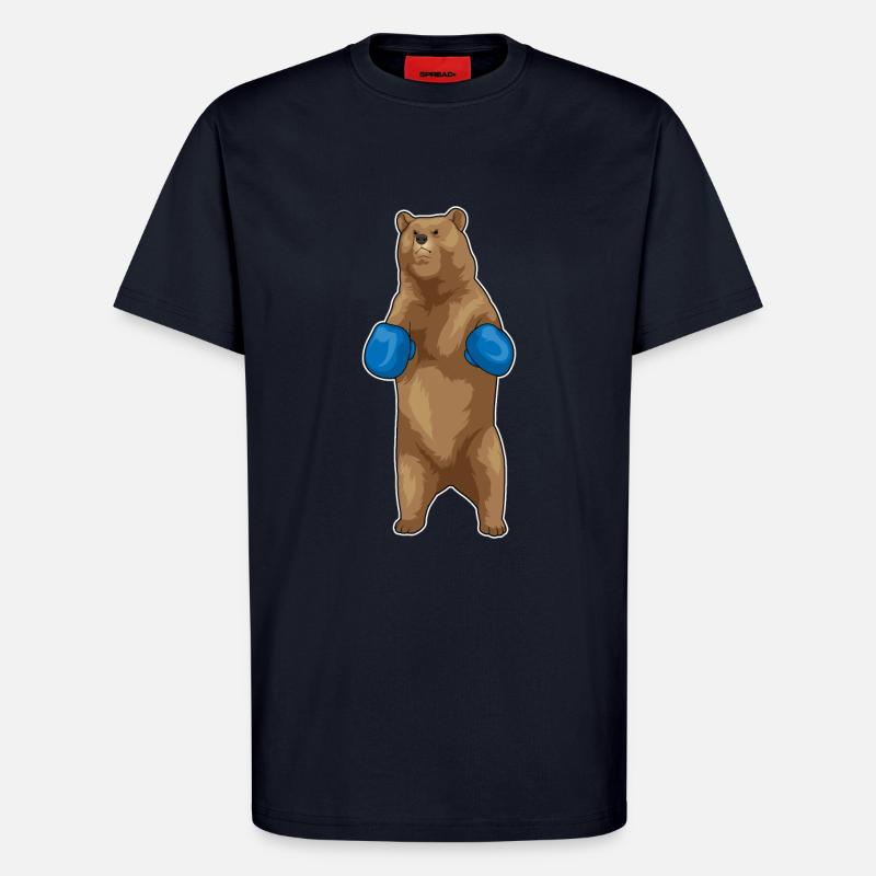 Bär Boxer Boxhandschuhe - T-Shirt - made by SPREAD - DARK NAVY