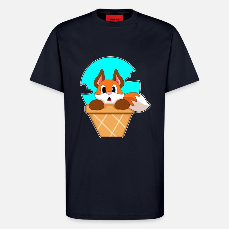 Cône de glace Fuchs - T-shirt bio décontracté fabriqué en UE - DARK NAVY