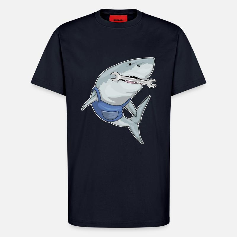 Shark Mechanic Tool - T-Shirt - made by SPREAD - DARK NAVY