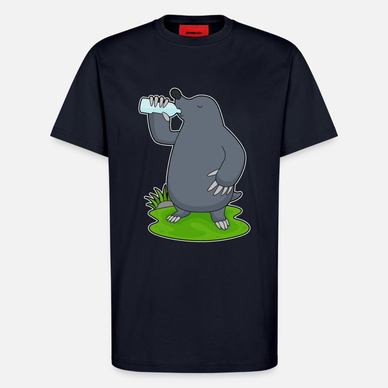 Mole water bottle - T-Shirt - made by SPREAD - DARK NAVY