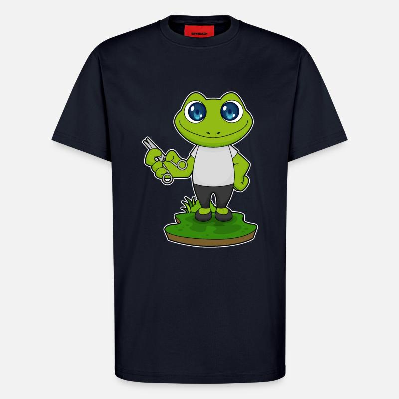 Frosch Barbier Schere - T-Shirt - made by SPREAD - DARK NAVY