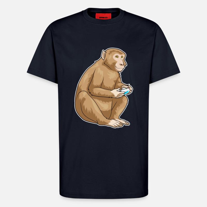 Affe Gamer Controller - T-Shirt - made by SPREAD - DARK NAVY