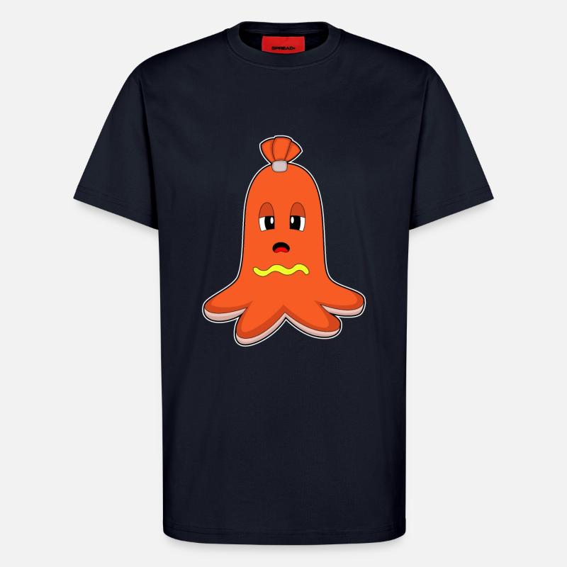 Hot-dog Octopus - T-shirt bio décontracté fabriqué en UE - DARK NAVY