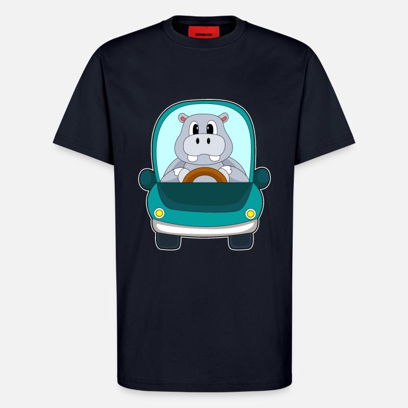 Nilpferd Auto - T-Shirt - made by SPREAD - DARK NAVY