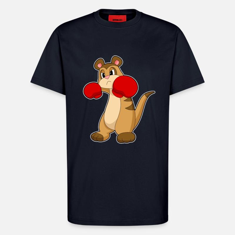 Gants de boxe suricate boxer - T-shirt bio décontracté fabriqué en UE - DARK NAVY