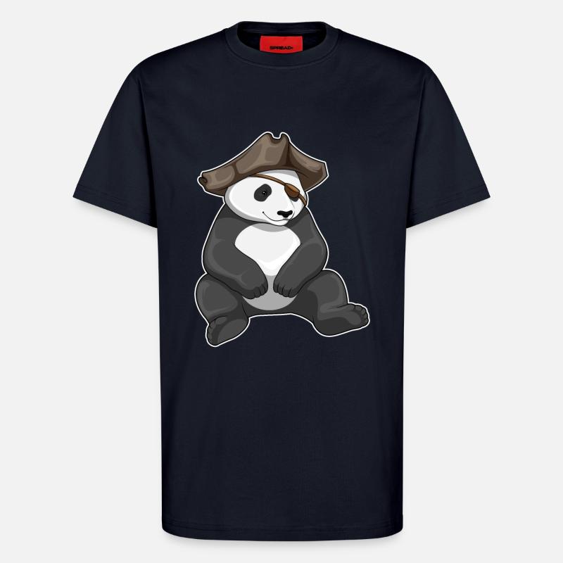 Panda Pirate Pirate Hat - T-Shirt - made by SPREAD - DARK NAVY