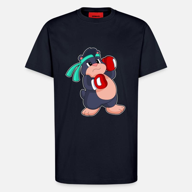 Maulwurf Boxer Boxhandschuhe - T-Shirt - made by SPREAD - DARK NAVY