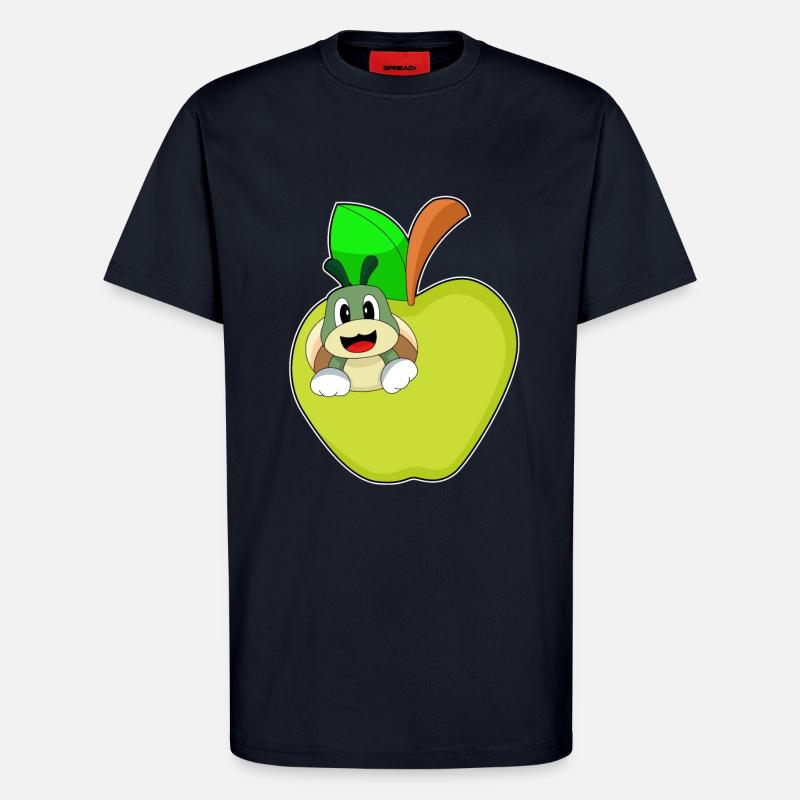 Caterpillar Apple Fruit - T-Shirt - made by SPREAD - DARK NAVY