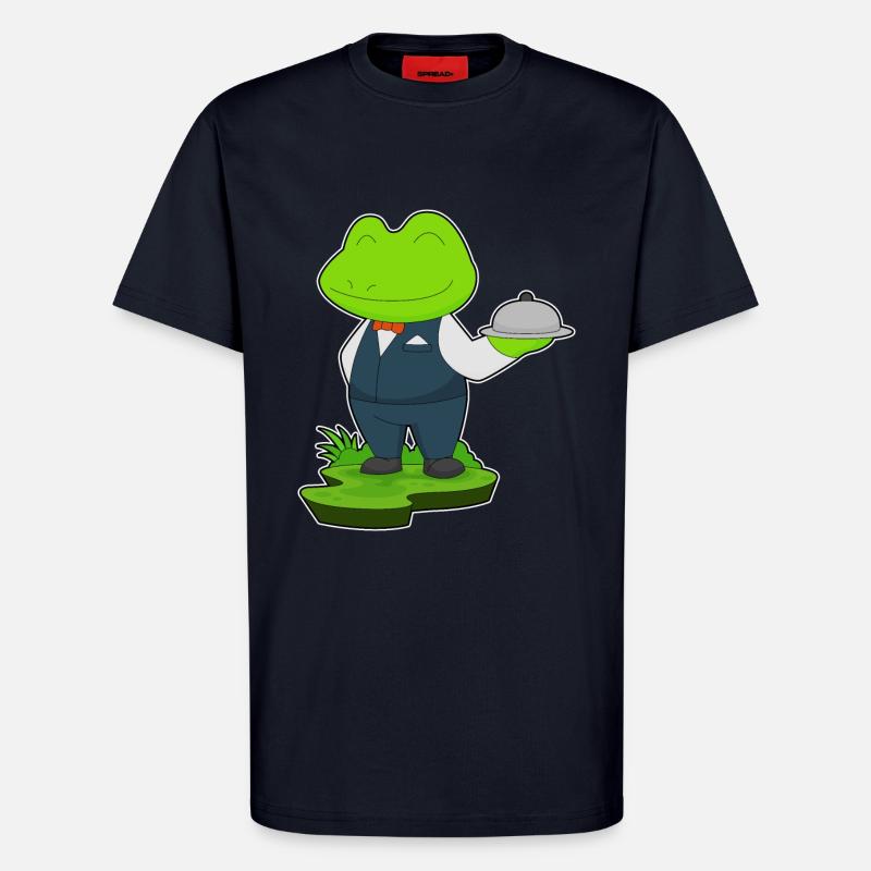 Frosch Kellner Servierplatte - T-Shirt - made by SPREAD - DARK NAVY