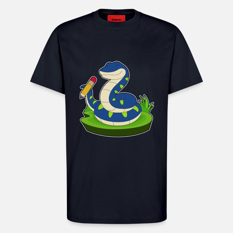 Snake Student Pencil School - T-Shirt - made by SPREAD - DARK NAVY