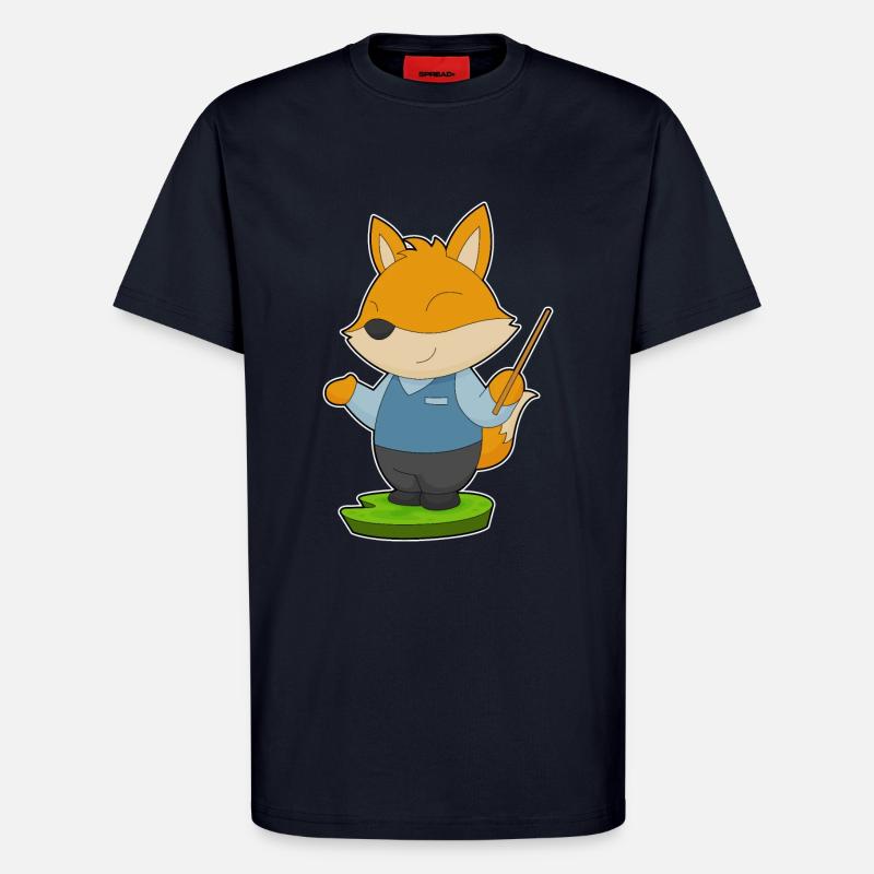 Fox Teacher Pointer - T-Shirt - made by SPREAD - DARK NAVY