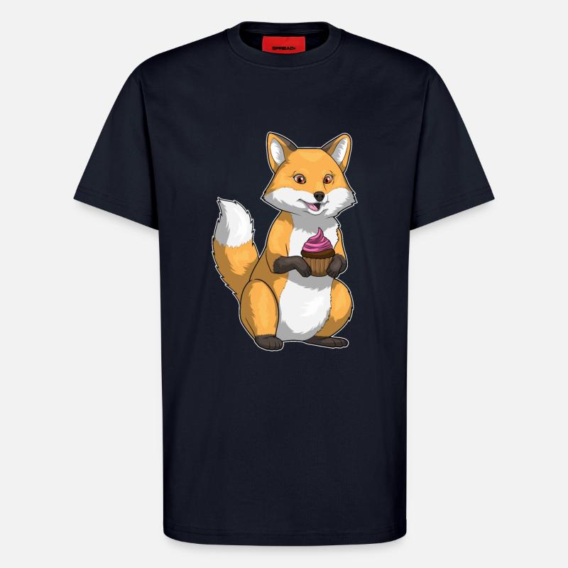 Fox Birthday Cupcake - T-Shirt - made by SPREAD - DARK NAVY