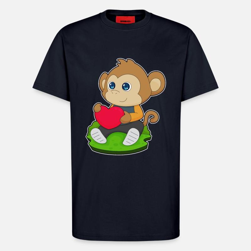 Affe Herz Luftballon - T-Shirt - made by SPREAD - DARK NAVY