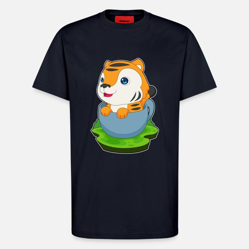 Mug Tigre - T-shirt bio décontracté fabriqué en UE - DARK NAVY