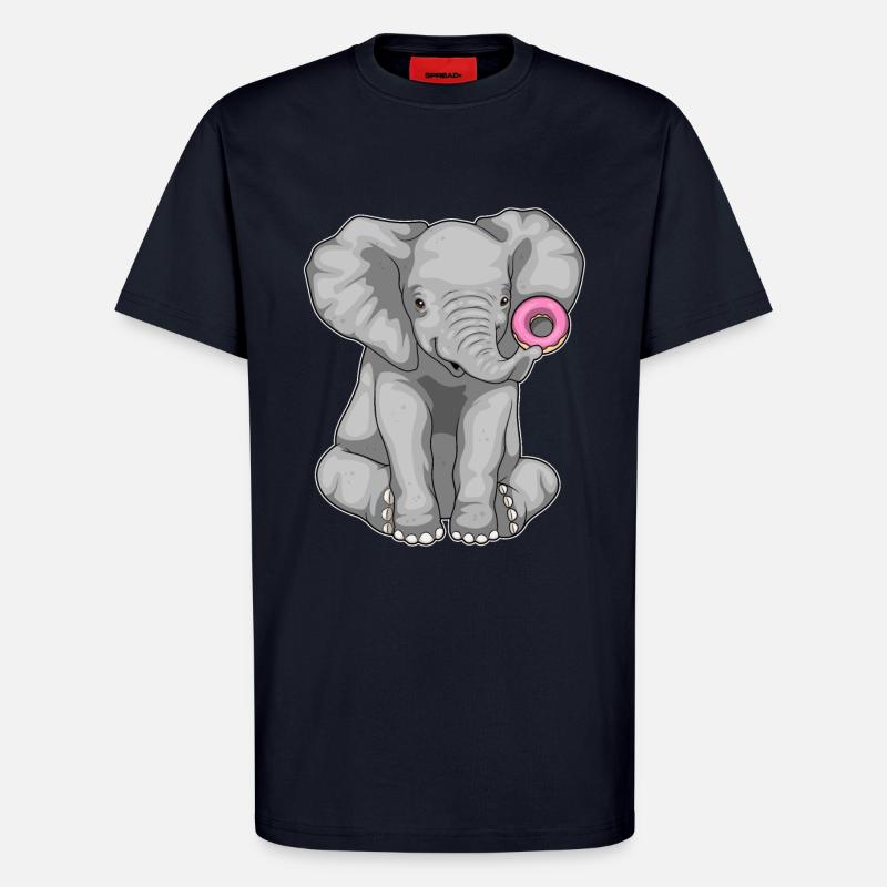 Beignet éléphant - T-shirt bio décontracté fabriqué en UE - DARK NAVY