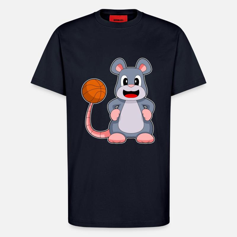 Souris Basketteur Basketteur - T-shirt bio décontracté fabriqué en UE - DARK NAVY
