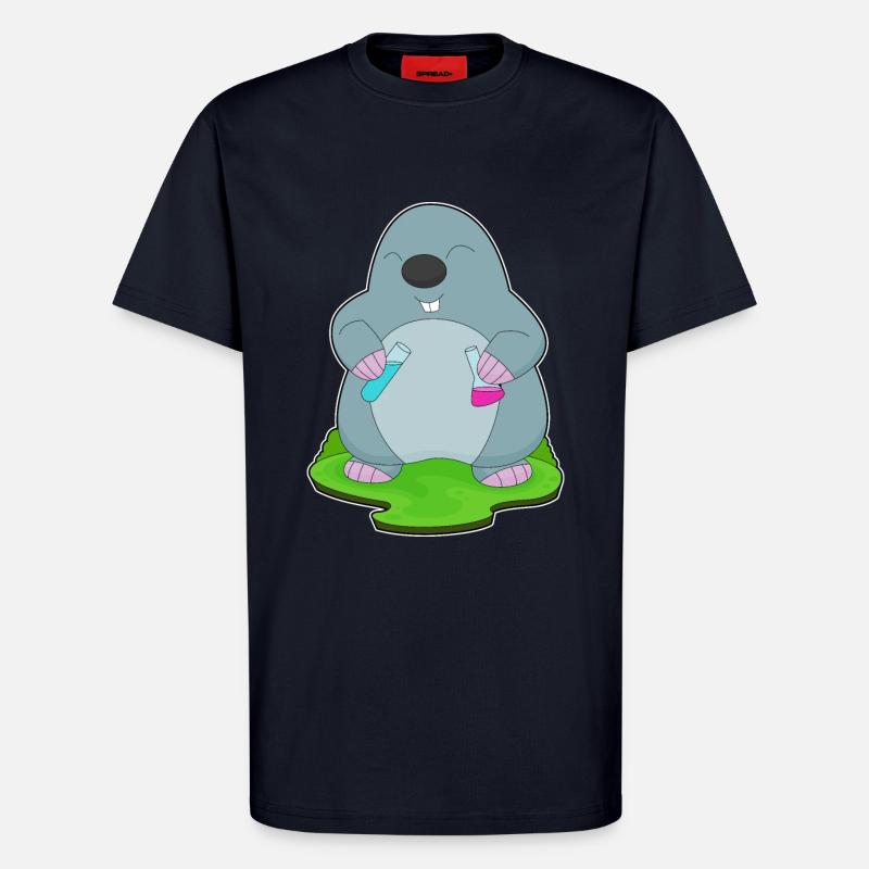 Mole Scientist Test Tube - T-Shirt - made by SPREAD - DARK NAVY