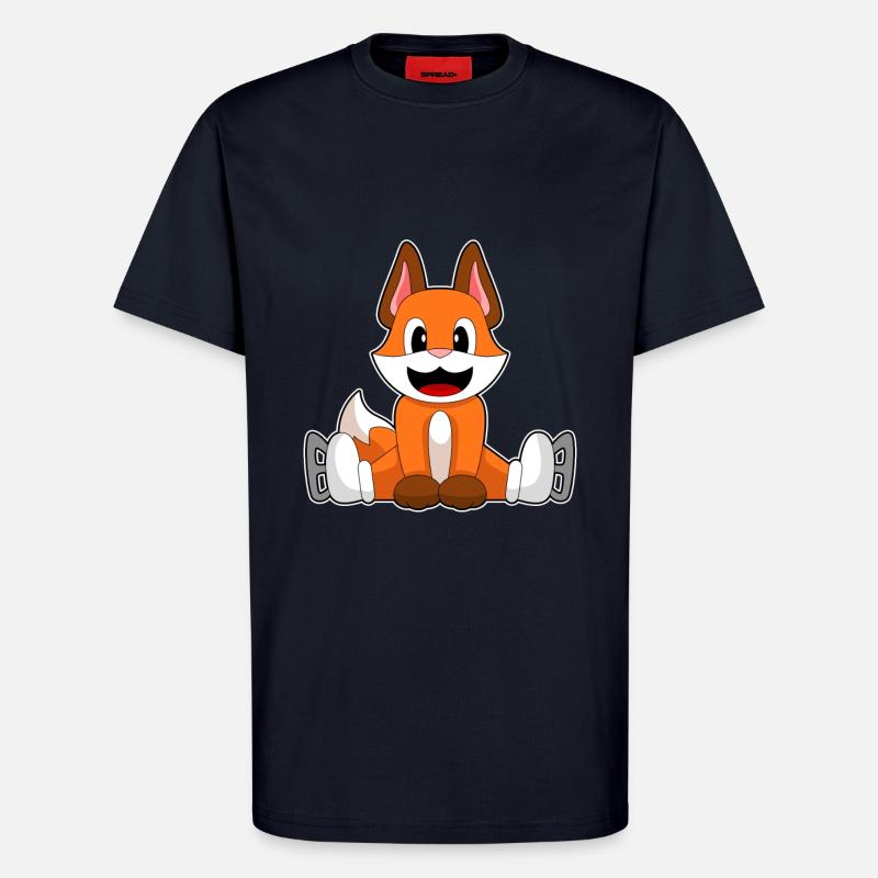 Fox Ice Skating Skates - T-Shirt - made by SPREAD - DARK NAVY