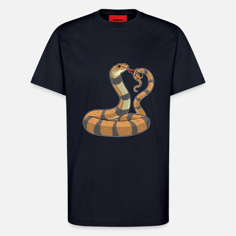Rouge à lèvres serpent - T-shirt bio décontracté fabriqué en UE - DARK NAVY