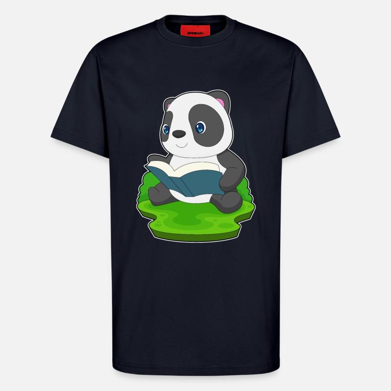 Panda Buch - T-Shirt - made by SPREAD - DARK NAVY