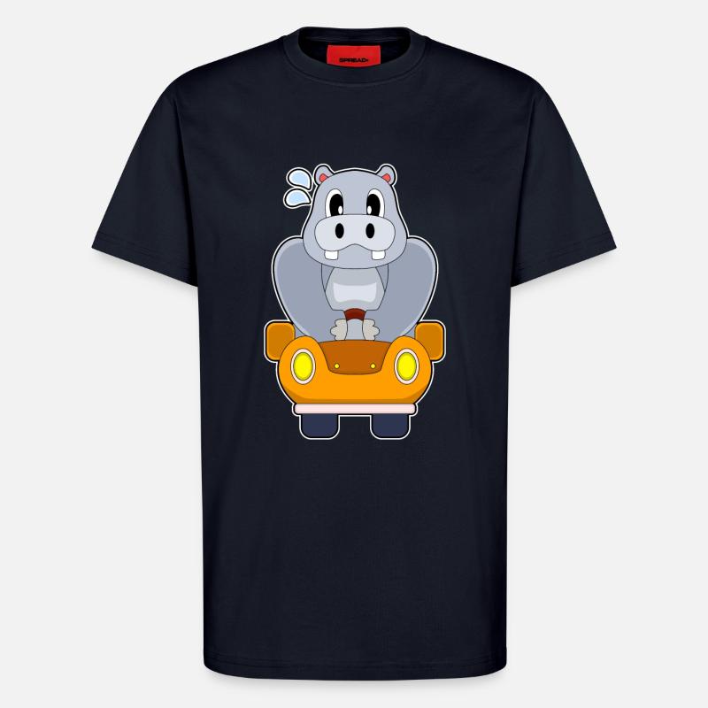 Nilpferd Auto - T-Shirt - made by SPREAD - DARK NAVY