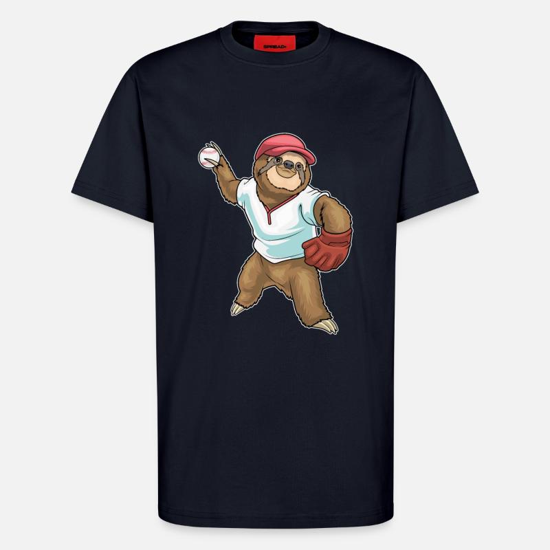 Sloth Baseball Baseball Glove - T-Shirt - made by SPREAD - DARK NAVY