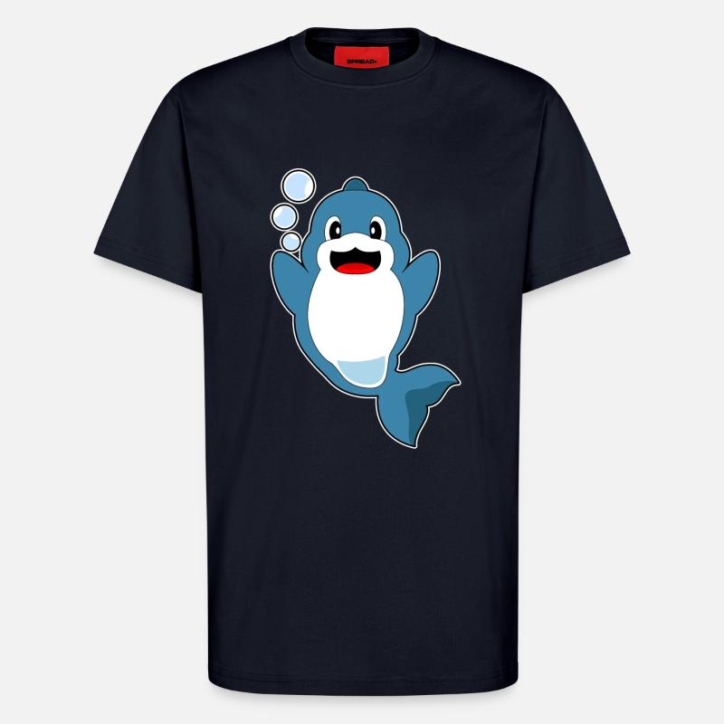 Dolphin Water Bubbles - T-Shirt - made by SPREAD - DARK NAVY