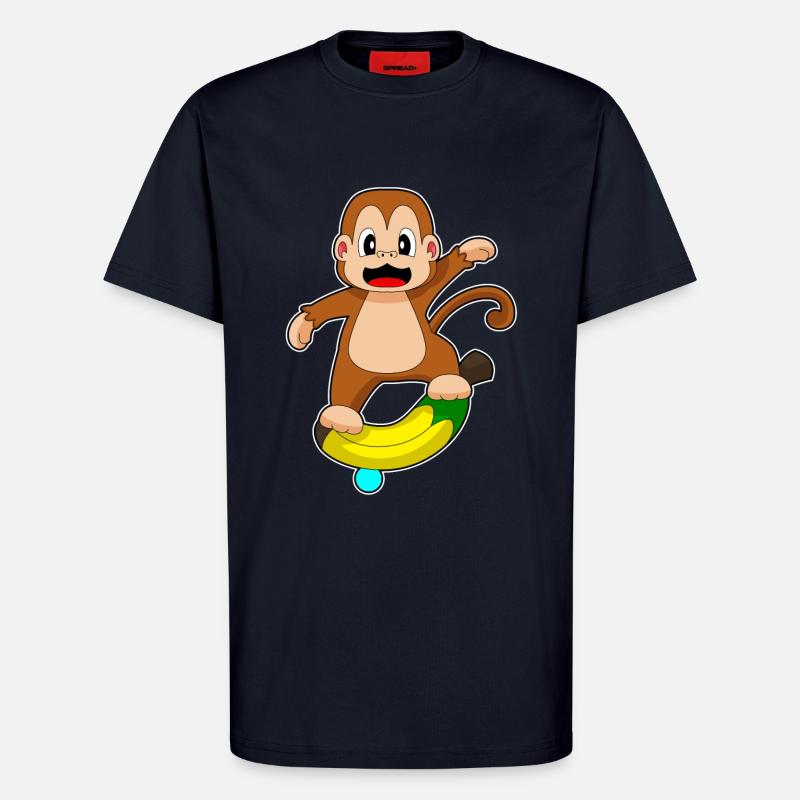 Monkey Banana Balancing - T-Shirt - made by SPREAD - DARK NAVY