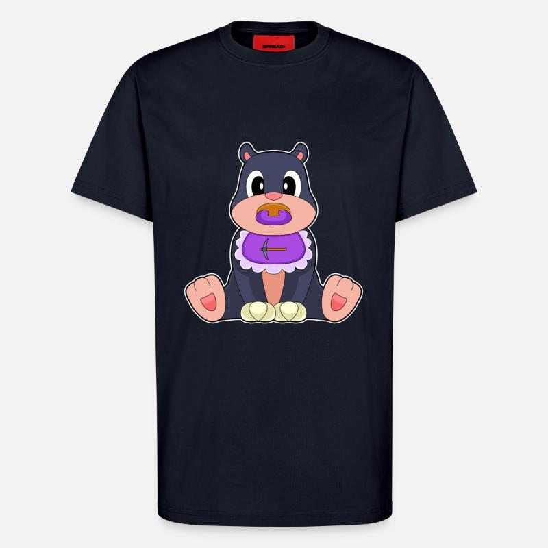 Mole Baby Bib Pacifier - T-Shirt - made by SPREAD - DARK NAVY