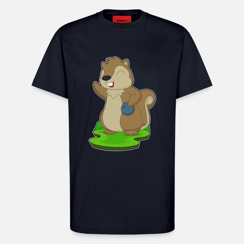 Eichhörnchen Bowling Bowlingkugel - T-Shirt - made by SPREAD - DARK NAVY