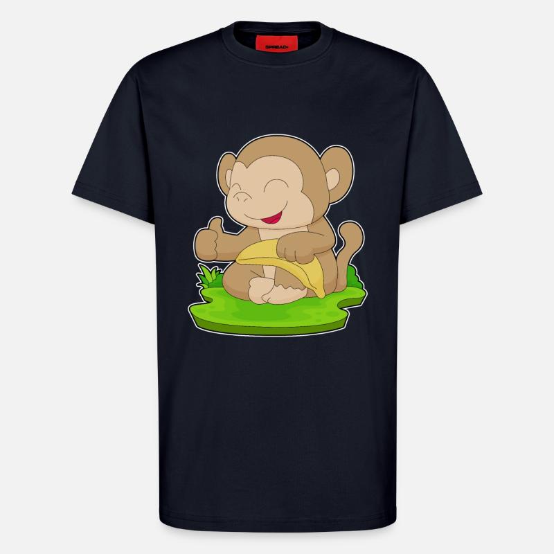 Monkey Banana Fruit - T-Shirt - made by SPREAD - DARK NAVY