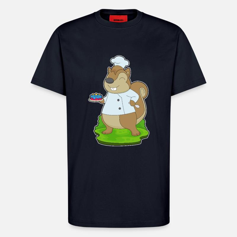 Écureuil Anniversaire Chef - T-shirt bio décontracté fabriqué en UE - DARK NAVY