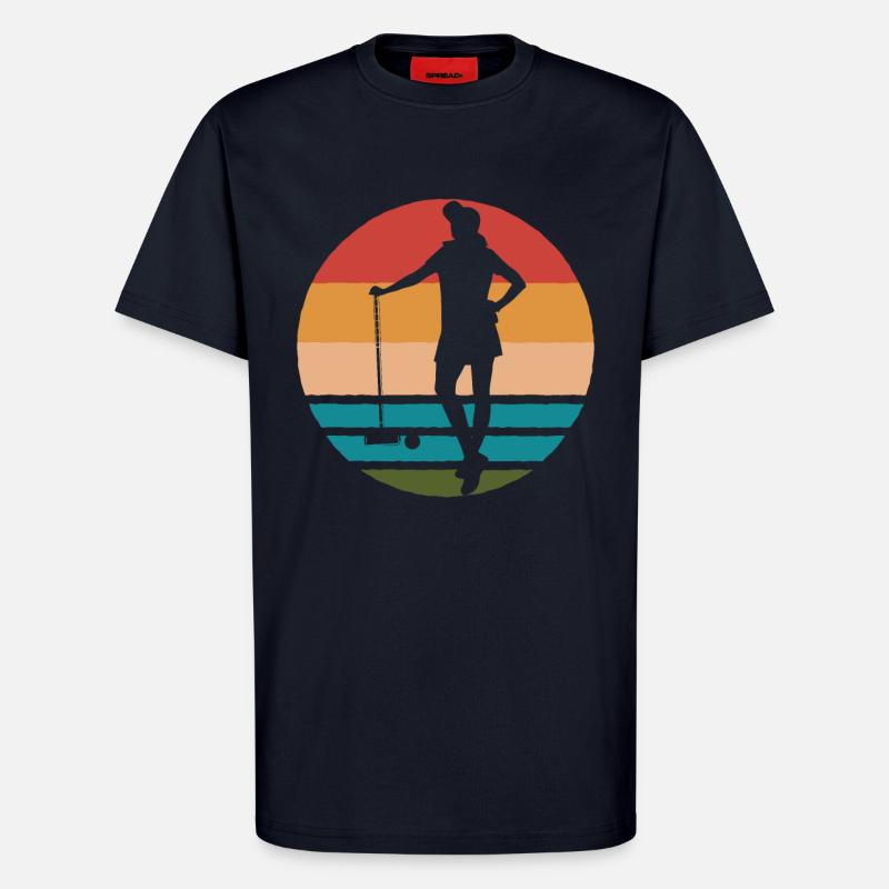 Krocket Dame Frauen Retro - T-Shirt - made by SPREAD - DARK NAVY
