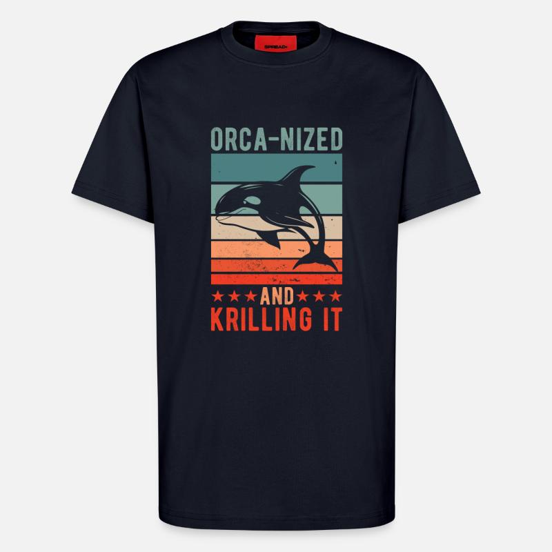 Orca-nized And Krilling It - T-Shirt - made by SPREAD - DARK NAVY