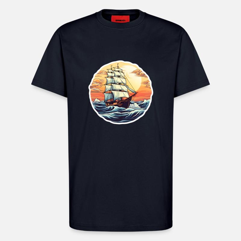 Segelschiff Seemann - T-Shirt - made by SPREAD - DARK NAVY