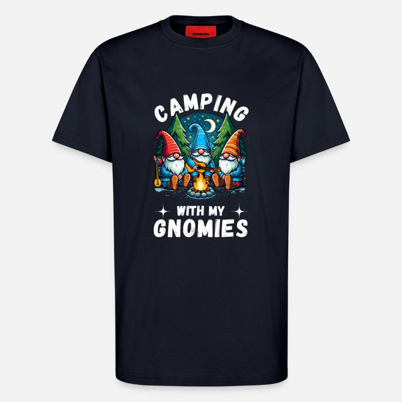 Camping Camper Campingplatz Gartenzwerge Wohnwagen - T-Shirt - made by SPREAD - DARK NAVY