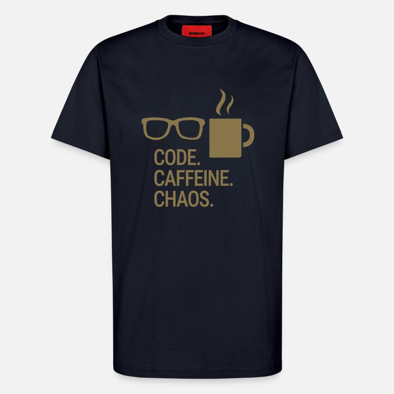 Code. Caféine. Chaos. - T-shirt bio décontracté fabriqué en UE - DARK NAVY