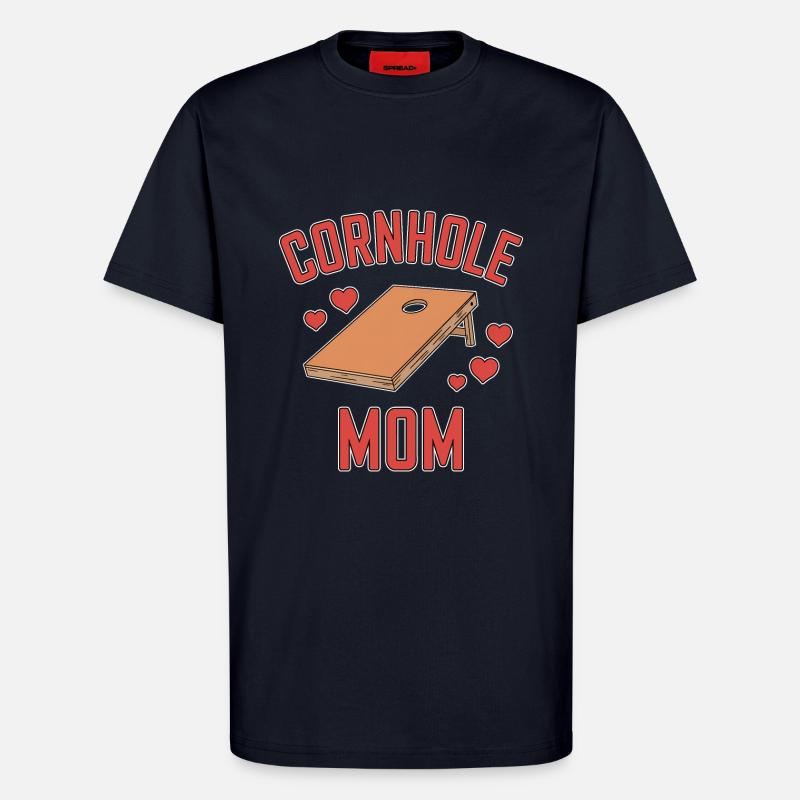 Cornhole Spruch Mama Lustiges Cornhole Geschenk - T-Shirt - made by SPREAD - DARK NAVY
