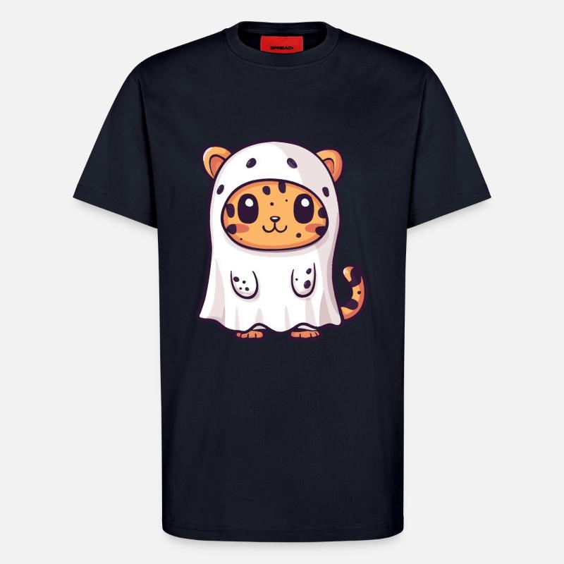 Leopard Halloween Comic Geist - T-Shirt - made by SPREAD - DARK NAVY