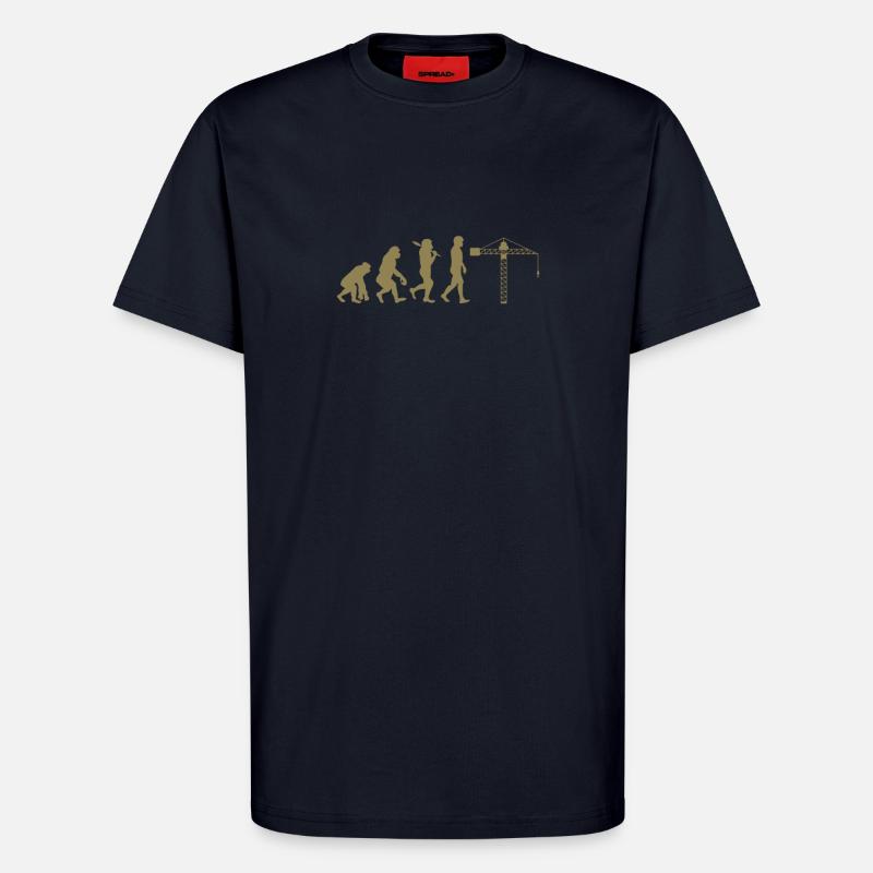 Évolution du grutier - T-shirt bio décontracté fabriqué en UE - DARK NAVY