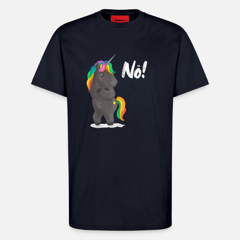 Verärgerter Regenbogen-Pony mit Witz - T-Shirt - made by SPREAD - DARK NAVY