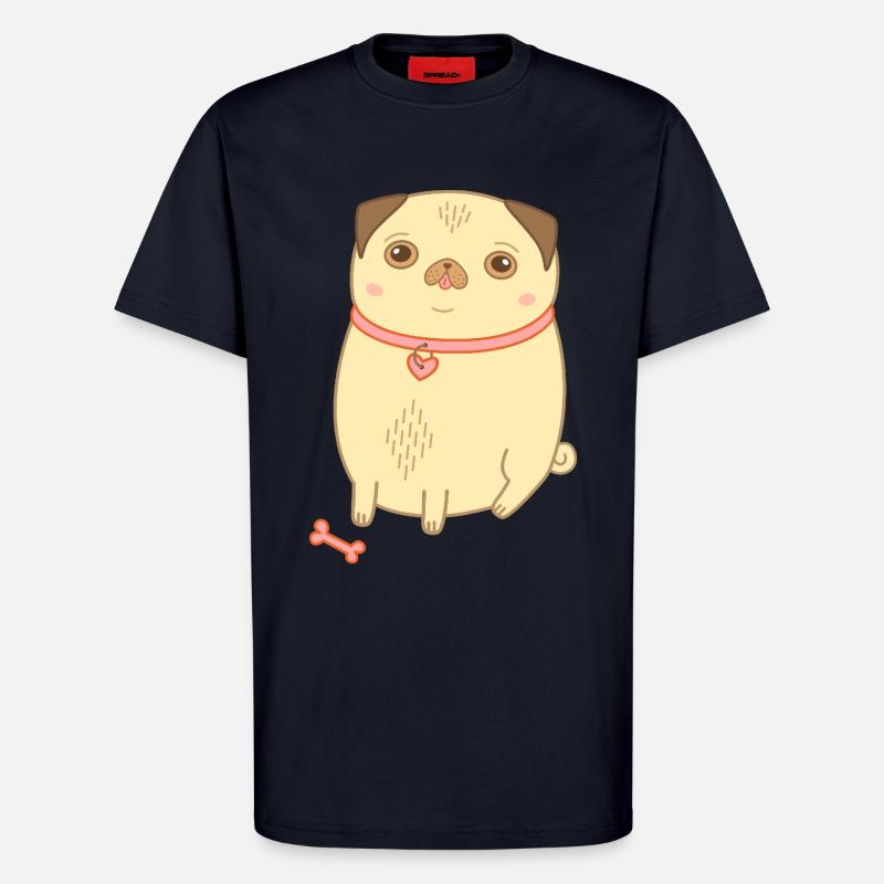 Mops beige süßer Hund Geschenk Mopsmama - T-Shirt - made by SPREAD - DARK NAVY